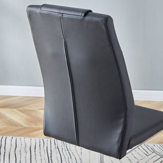 Sunvega Modern Gold Legged Upholstered Dining Chairs with PU Seat for Kitchen