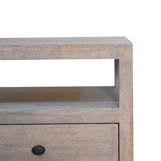 Sunvega Acid Wash 2 Drawer Open Bedside Table with Weathered Finish