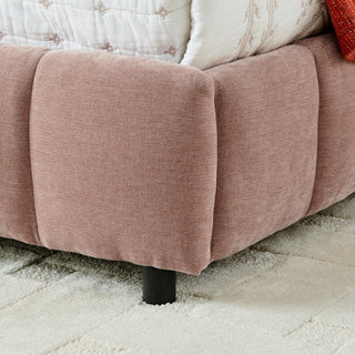 Sunvega Modern King Size Upholstered Bed with Storage Drawers and Soft Chenille Fabric