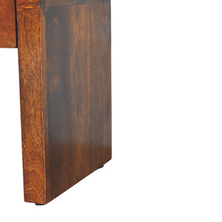 Sunvega Mini Darcy Chestnut Nightstand with Curved Edges and Brass Knob