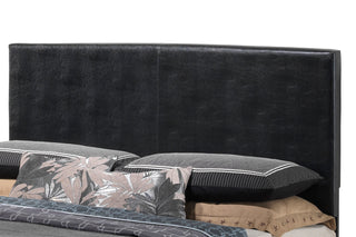 Sunvega Sleek Black Full Bed Frame with Chic Finish for Casual Elegance