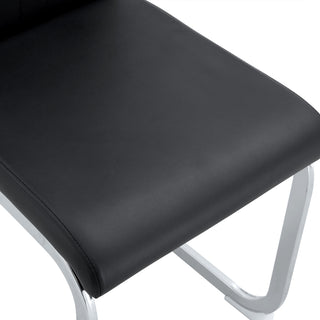 Sunvega Set of 4 Modern PU Material Bow-Shaped Chairs with Non-Slip Pads and Ergonomic Backrest