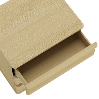 Sunvega Modern Nightstand with 3 Drawers and Minimalist Silhouette for Bedroom Use