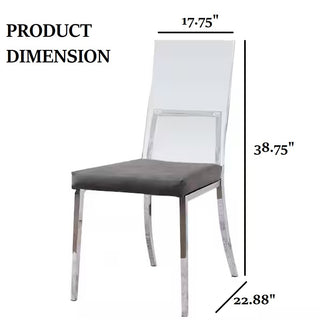 Sunvega Contemporary Minimalist Design 2pc Side Chair with Metal Frame and Acrylic Back
