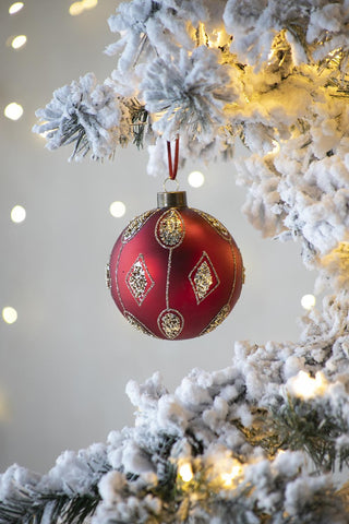Sunvega Glass Glitter Painted Christmas Ball Ornaments Set of 12 for Holiday Decor