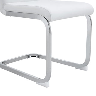 Sunvega Set of 4 Modern PU Material Bow-Shaped Chairs with Non-Slip Pads and Ergonomic Backrest