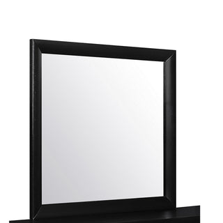 Sunvega Lucille Black Nightstand with Spacious Drawers and Chambered Fronts