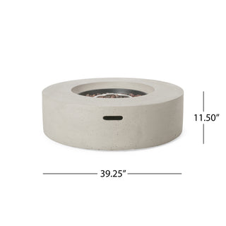 Sunvega Modern Lightweight Concrete 50,000 BTU Round Propane Fire Pit
