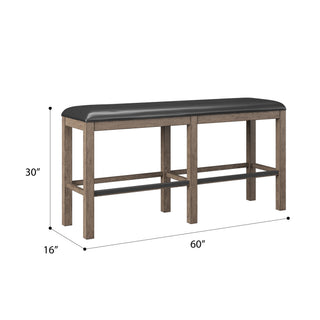 Sunvega Pecan Brown 60 Inch Bar Height Bench with Casual Style