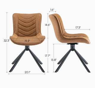 Sunvega Mid-Century Modern Tufted Diamond Pattern Upholstered Swivel Dining Chair