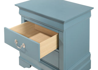 Sunvega Compact Teal Traditional Nightstand with Two Drawers for Storage