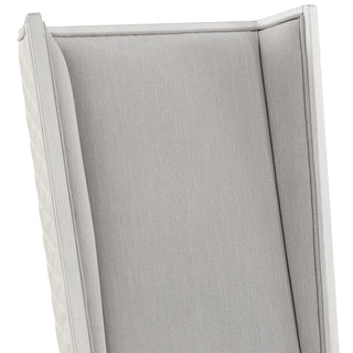 Sunvega Weathered White and Light Grey Padded Side Chairs with Open Slat Back Design (Set of 2)