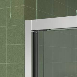 Sunvega 56-60"x58" Adjustable Aluminum Frame Double Sliding Bathtub Screen