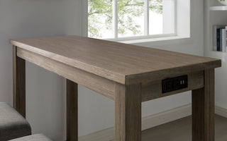 Sunvega Transitional Antique Blue and Gray Finish 3pc Dining Table Set with USB Port