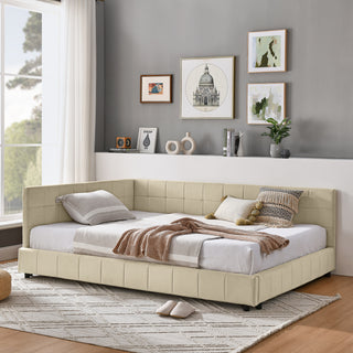 Full Size Upholstered Tufted  Bed Frame, Sofa Bed Frame with Comfortable Backrest and Armrests, Full Size Bed for Bedroom, Living Room,Velvet, Black(80.5''*59''*30.5'')