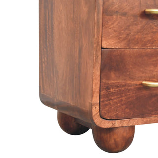 Sunvega Solid Mango Wood Chest with Mid-Century Charm and Winewood Oak Finish