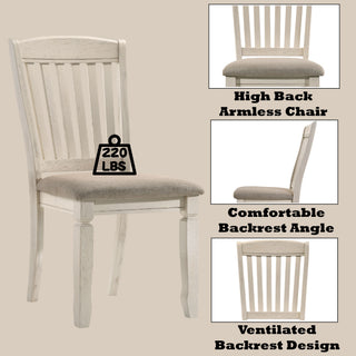 Sunvega Upholstered Seat and Slatted Back Side Chair Set of 2
