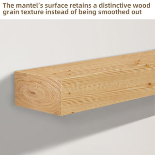 Sunvega Handcrafted Pine Wood Fireplace Mantel Shelf with Distinctive Wood Grain