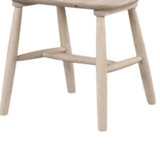 Sunvega Solid Rubberwood Mid-Century Modern Spindle Back Dining Chair Set of 2