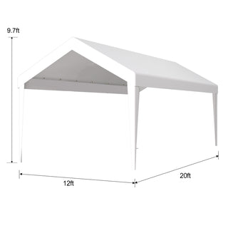 Sunvega 12x20ft Waterproof UV Protected Carport Canopy Cover with 76 Elastic Buckles