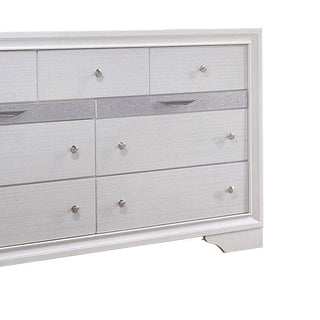 Sunvega Contemporary White Dresser with 7 Drawers and 2 Jewelry Drawers