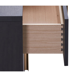 Sunvega Sleek Modern Six-Drawer Dresser with Gold Accents for Contemporary Bedroom