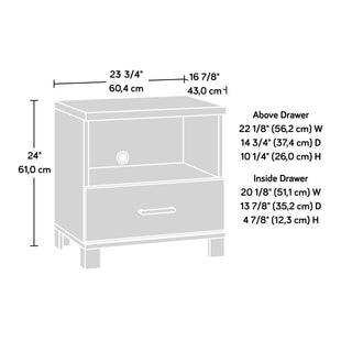 Sunvega Casual Country Style Nightstand with Warm Brown Finish and Single Drawer