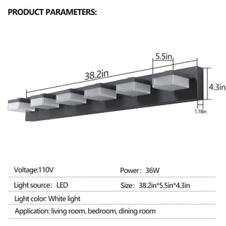 Sunvega Exclusive Original Design 4 Lights Bathroom Vanity Fixture in Matt Black