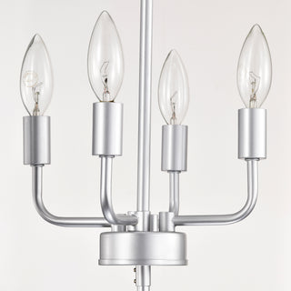 Sunvega 4-Light Matte Black and Gold Modern Industrial Chandelier for Dining Room
