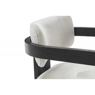 Sunvega Modern Rustic Upholstered Dining Arm Chair with Fluted Base and Plush Cushions