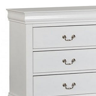 Sunvega Ryla White Solid Wood Wide Dresser with Six Drawers and Nickel Handles
