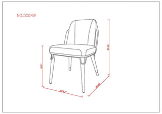 Sunvega Modern Faux Leather Upholstered Dining Chair with Gold Metal Ferrules