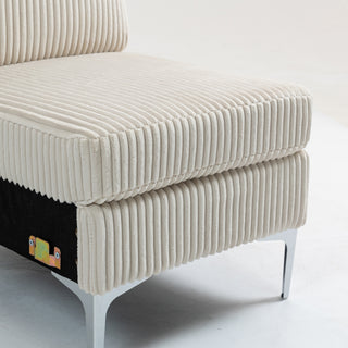 Sunvega Modular Sofa Single Armrest Backrest Module with Convertible Corduroy Fabric