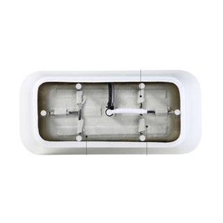 Sunvega 59 Inch Acrylic Freestanding Soaking Tub with Gold Overflow Drain