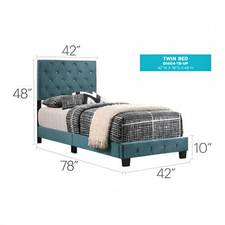 Sunvega Bright Green Twin Bed Frame with Spacious Storage and Sturdy Build