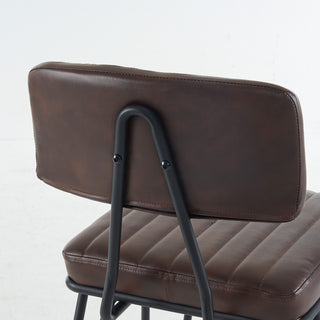 Sunvega Industrial Vintage PU Leather Bar Stools Set of 2 with Backrest
