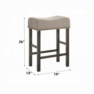 Sunvega Counter Height Dining Table with Storage Shelf in Weathered Gray Finish