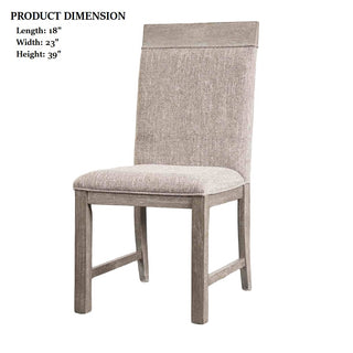 Sunvega Transitional Two Tone Padded Side Chair in Gray and Stone Gray Finish