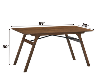 Sunvega Walnut Finish Rectangular Wooden Tabletop Casual Dining Furniture
