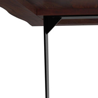 Sunvega Dark Walnut Acacia Wood Dining Table with Iron Legs for 6