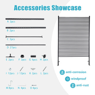 Sunvega Freestanding Metal Privacy Fence Panels with Stand for Outdoor Use