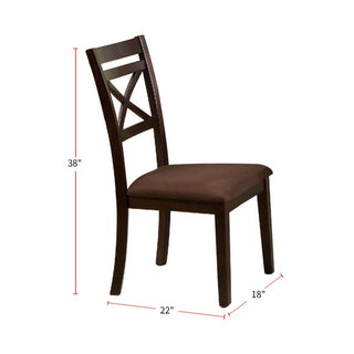 Sunvega Transitional Espresso Finish 7pc Dining Table Set with Cross Back Chairs