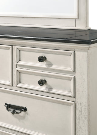 Sunvega Transitional Two-Tone Finish Nightstand with Two Storage Drawers