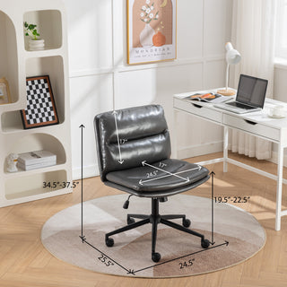 Sunvega Adjustable Swivel Criss-Cross Chair with Cushioned Wide Seat for Office