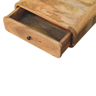 Sunvega Wall-Mounted Oak-ish Mango Wood Nightstand with Single Drawer
