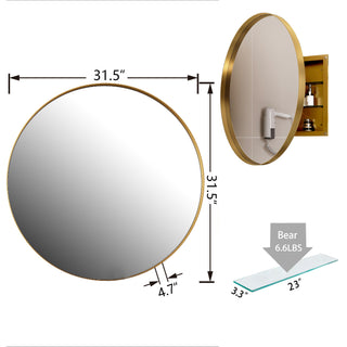 Sunvega Modern White Metal Framed Recessed Medicine Cabinet with Mirror and Storage