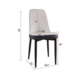 Sunvega Modern PU Leather Dining Chairs with Thick Soft Cushions and Black Metal Legs