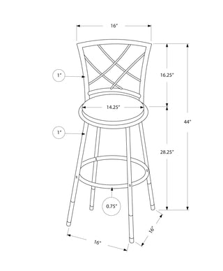 Sunvega Set of 2 Swivel Bar Stools with Padded Leather-Look Seats