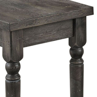 Sunvega Weathered Grey Farmhouse Dining Bench with Turned Legs for Comfortable Seating