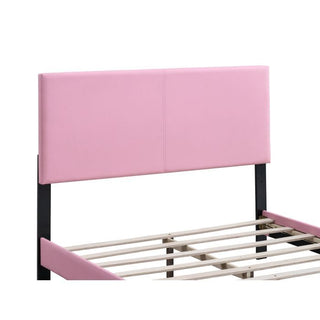 Sunvega White Faux Leather Upholstered Queen Bed with Adjustable Headboard